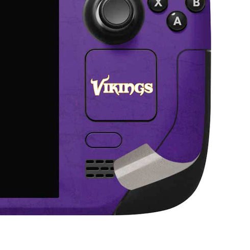 NFL Minnesota Vikings Distressed Steam Deck Handheld Gaming Computer OLED Skin