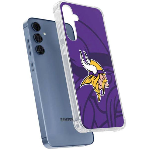 NFL Minnesota Vikings Double Vision Galaxy A55 5G Clear Case