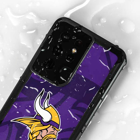 NFL Minnesota Vikings Double Vision Galaxy S24 Ultra Waterproof Case