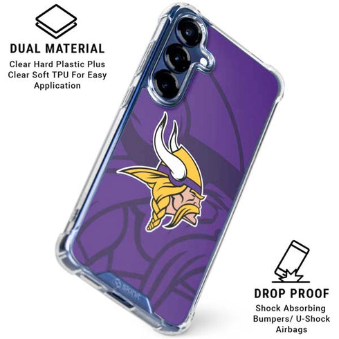 NFL Minnesota Vikings Double Vision Galaxy S25 FE Clear Case