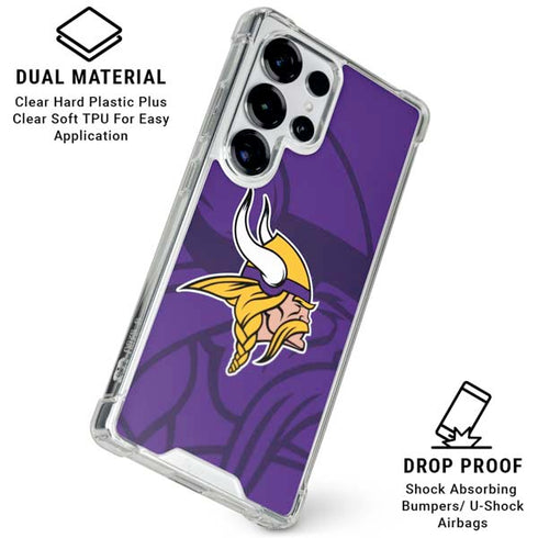 NFL Minnesota Vikings Double Vision Galaxy S25 Ultra Clear Case