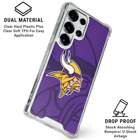 NFL Minnesota Vikings Double Vision Galaxy S26 Ultra Clear Case