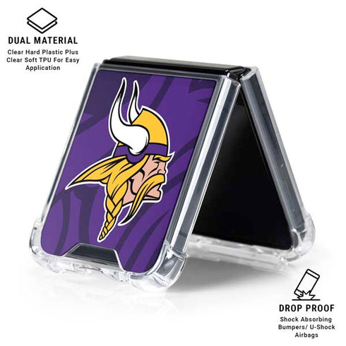 NFL Minnesota Vikings Double Vision Galaxy Z Flip6 Clear Case