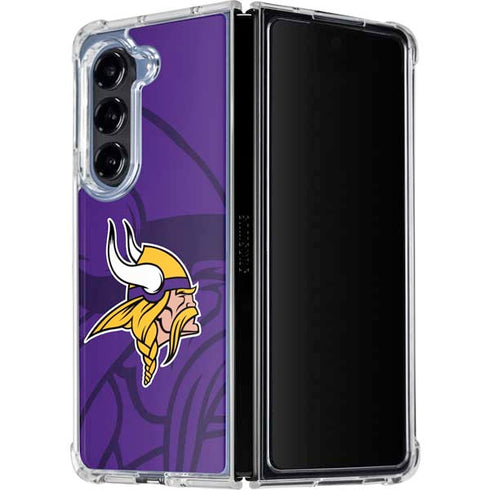 NFL Minnesota Vikings Double Vision Galaxy Z Fold5 5G Clear Case