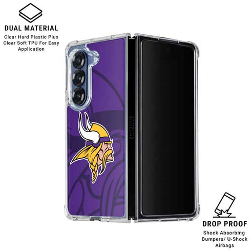 NFL Minnesota Vikings Double Vision Galaxy Z Fold6 Clear Case