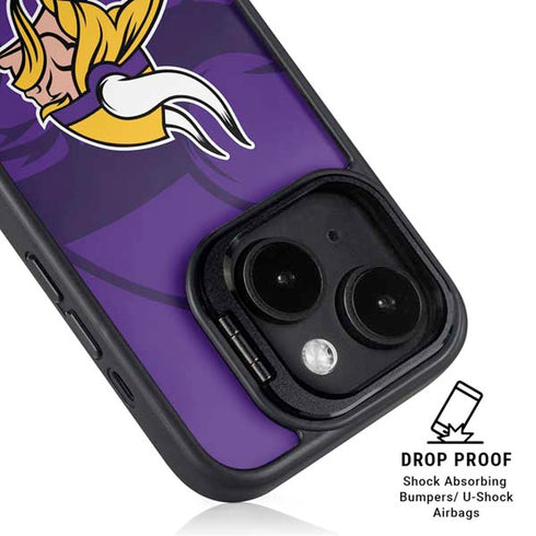NFL Minnesota Vikings Double Vision iPhone 14 Kickstand Case