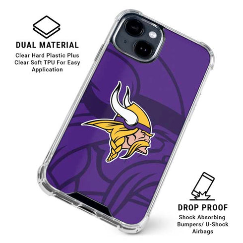 NFL Minnesota Vikings Double Vision iPhone 15 Clear Case