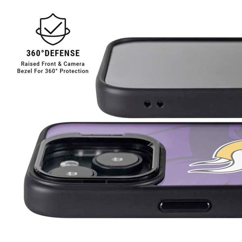 NFL Minnesota Vikings Double Vision iPhone 15 Kickstand Case