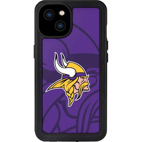 NFL Minnesota Vikings Double Vision iPhone 15 Plus Waterproof Case