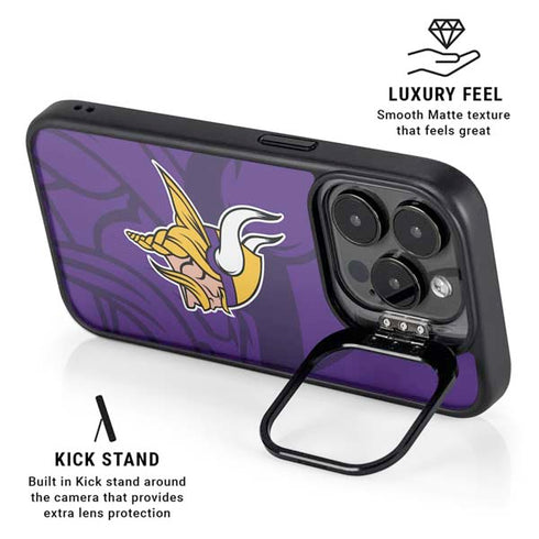 NFL Minnesota Vikings Double Vision iPhone 15 Pro Max Kickstand Case