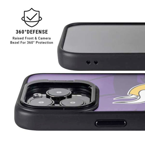 NFL Minnesota Vikings Double Vision iPhone 15 Pro Max Kickstand Case