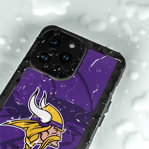 NFL Minnesota Vikings Double Vision iPhone 15 Pro Waterproof Case