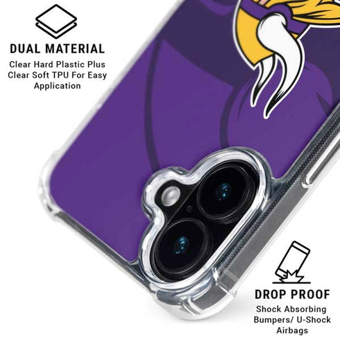 NFL Minnesota Vikings Double Vision iPhone 16 Clear Case