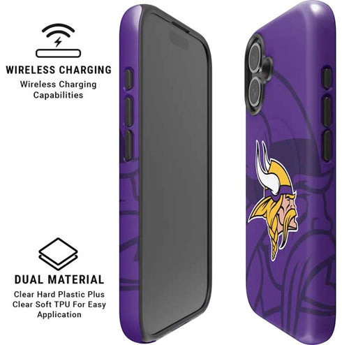 NFL Minnesota Vikings Double Vision iPhone 16 Magsafe Impact Case