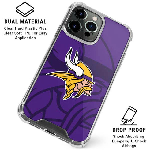 NFL Minnesota Vikings Double Vision iPhone 16 Pro Clear Case