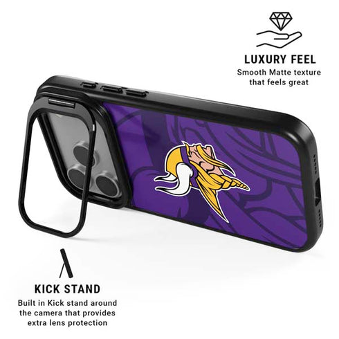 NFL Minnesota Vikings Double Vision iPhone 17 Pro Kickstand Case