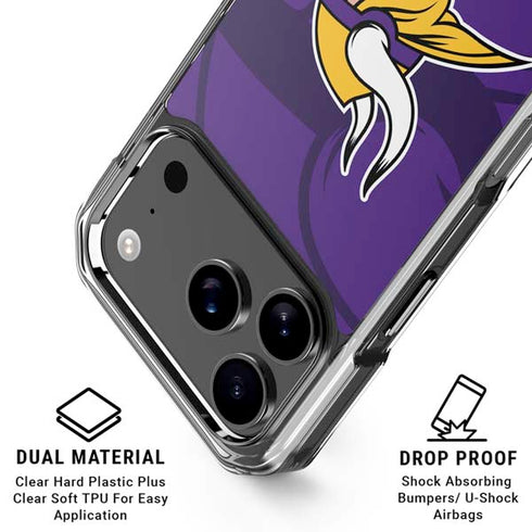 NFL Minnesota Vikings Double Vision iPhone 18 Pro Clear Case