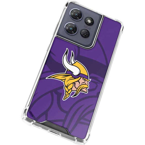 NFL Minnesota Vikings Double Vision Moto G 5G (2025) Clear Case