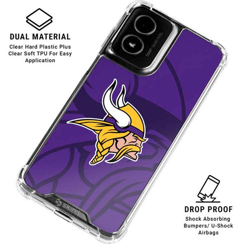 NFL Minnesota Vikings Double Vision Moto G Power 5G (2024) Clear Case