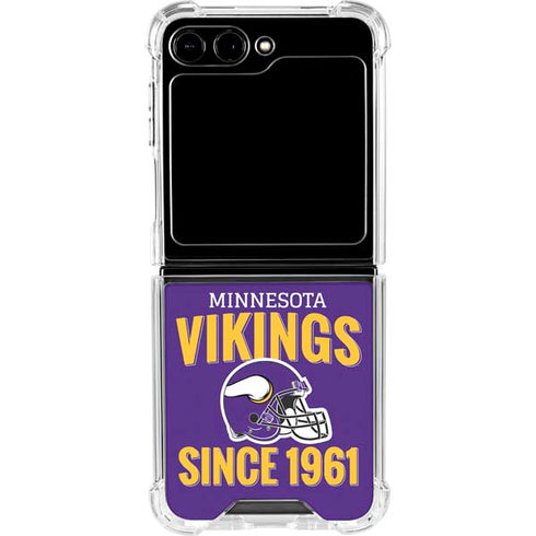 NFL Minnesota Vikings Helmet Galaxy Z Flip6 Clear Case
