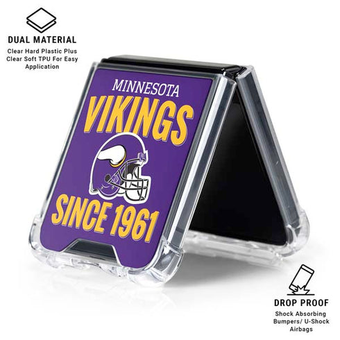 NFL Minnesota Vikings Helmet Galaxy Z Flip6 Clear Case