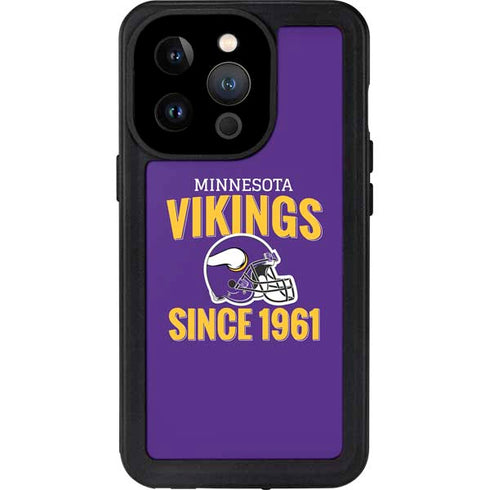 NFL Minnesota Vikings Helmet iPhone 15 Pro Waterproof Case