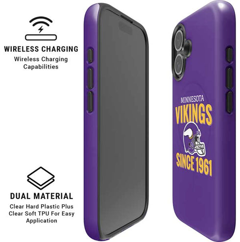NFL Minnesota Vikings Helmet iPhone 16 Magsafe Impact Case