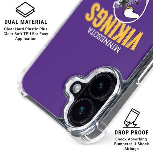 NFL Minnesota Vikings Helmet iPhone 16 Plus Clear Case