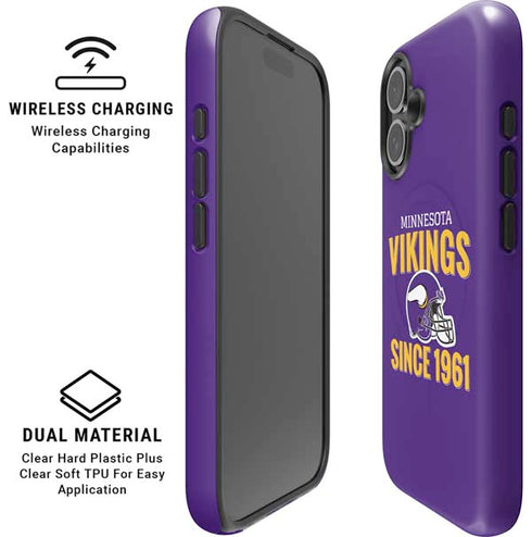 NFL Minnesota Vikings Helmet iPhone 16 Plus Magsafe Impact Case