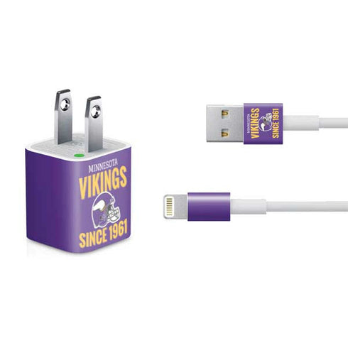 NFL Minnesota Vikings Helmet iPhone Charger (5W USB) Skin