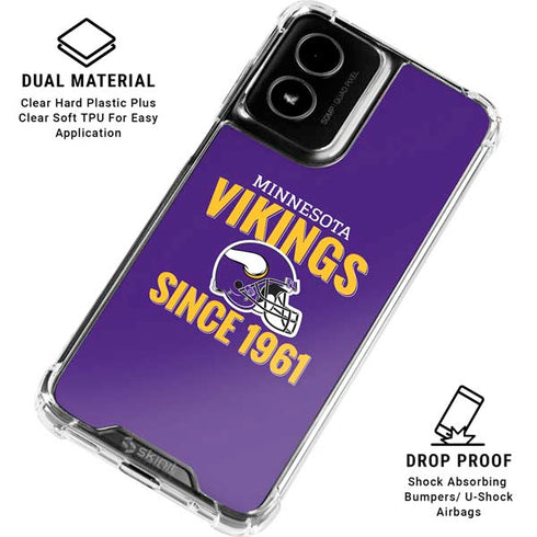 NFL Minnesota Vikings Helmet Moto G Power 5G (2024) Clear Case