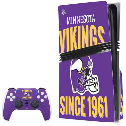 NFL Minnesota Vikings Helmet PS5 Pro Disk Bundle Skin