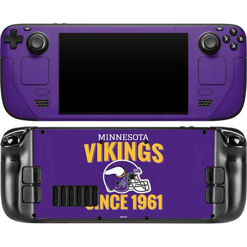 NFL Minnesota Vikings Helmet Steam Deck Handheld Gaming Computer OLED Skin