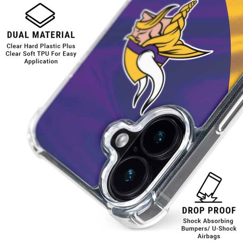 NFL Minnesota Vikings iPhone 16 Plus Clear Case