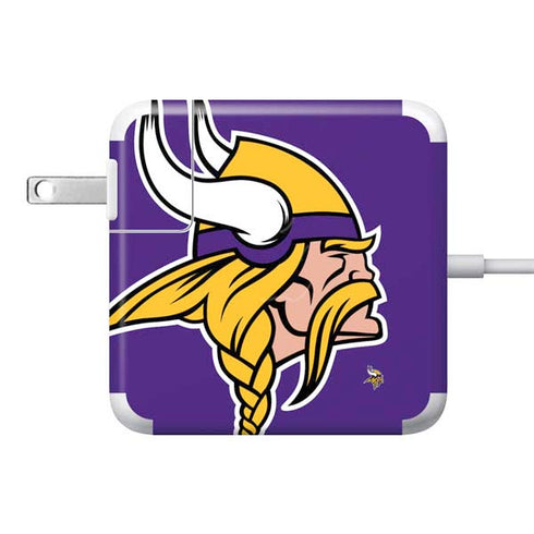 NFL Minnesota Vikings Large Logo 85W Power Adapter (15 and 17 inch MacBook Pro Charger) Skin