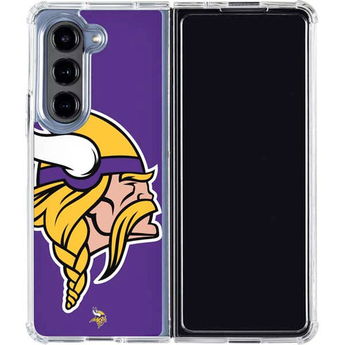 NFL Minnesota Vikings Large Logo Galaxy Z Fold5 5G Clear Case