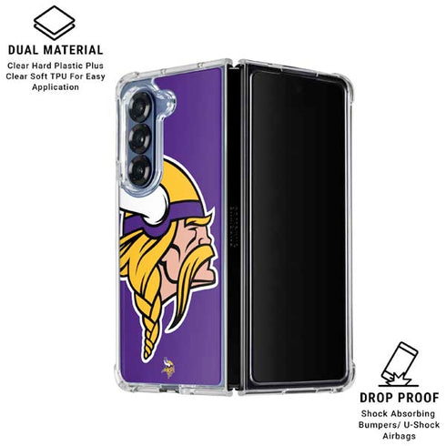 NFL Minnesota Vikings Large Logo Galaxy Z Fold6 Clear Case