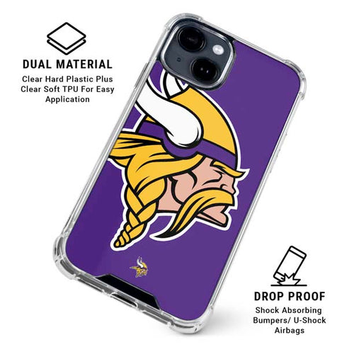 NFL Minnesota Vikings Large Logo iPhone 15 Clear Case