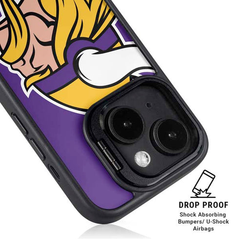 NFL Minnesota Vikings Large Logo iPhone 15 Plus Kickstand Case