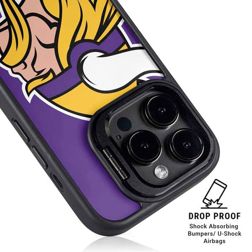 NFL Minnesota Vikings Large Logo iPhone 15 Pro Kickstand Case