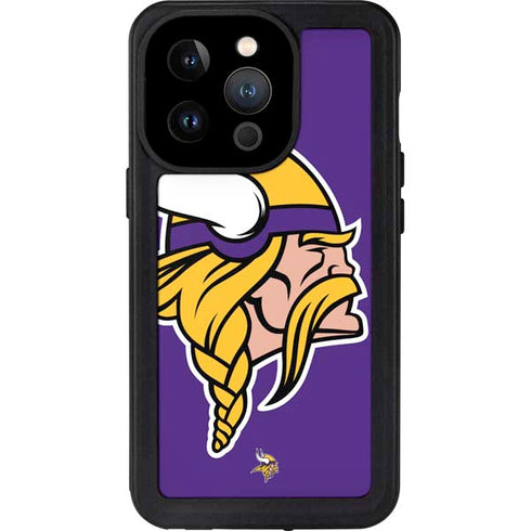 NFL Minnesota Vikings Large Logo iPhone 15 Pro Waterproof Case