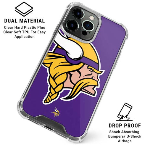 NFL Minnesota Vikings Large Logo iPhone 16 Pro Clear Case