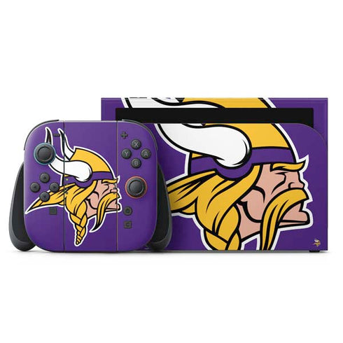 NFL Minnesota Vikings Large Logo Nintendo Switch 2 (2025) with Joy-Con Skin
