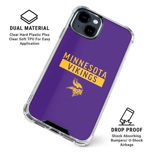 NFL Minnesota Vikings Purple Performance Series iPhone 15 Clear Case