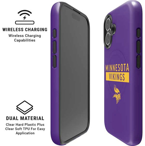 NFL Minnesota Vikings Purple Performance Series iPhone 16 Magsafe Impact Case