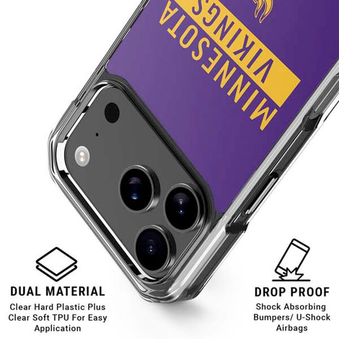 NFL Minnesota Vikings Purple Performance Series iPhone 18 Pro Clear Case