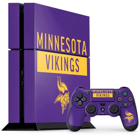 NFL Minnesota Vikings Purple Performance Series PS4 Console and Controller Bundle Skin
