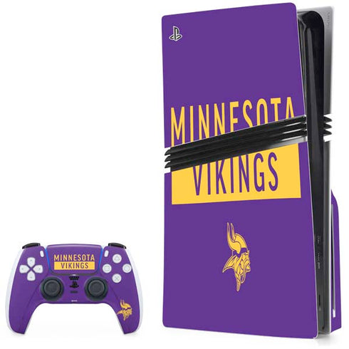 NFL Minnesota Vikings Purple Performance Series PS5 Pro Disk Bundle Skin
