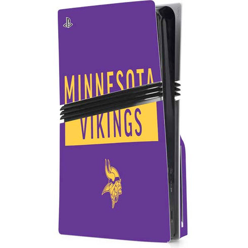 NFL Minnesota Vikings Purple Performance Series PS5 Pro Disk Console Skin