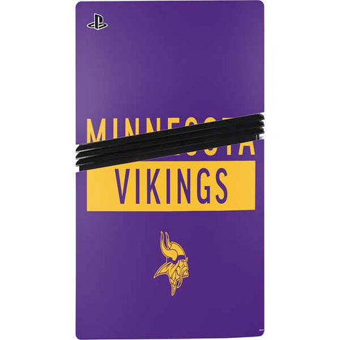 NFL Minnesota Vikings Purple Performance Series PS5 Pro Disk Console Skin